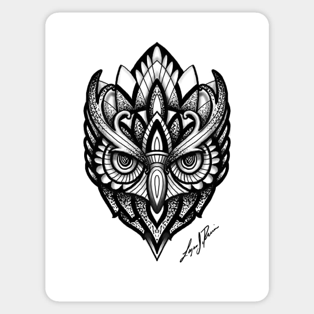 Owl Sticker by Lazrartist